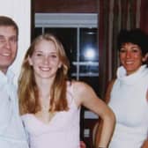 Undated handout photo issued by the US Department of Justice (left-right) of Prince Andrew, Virginia Giuffre, and Ghislaine Maxwell. Court documents show that the Duke of York and Virginia Giuffre have reached a "settlement in principle" in the civil sex claim filed in the US.