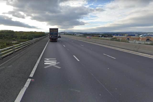 Tinsley Viaduct on the M1 in Sheffield is closed to high-sided and vulnerable vehicles tonight as Storm Dudley batters region.