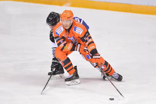 Tanner Eberle scored twice in Glasgow for the Steelers (Picture courtesy of Dean Woolley)