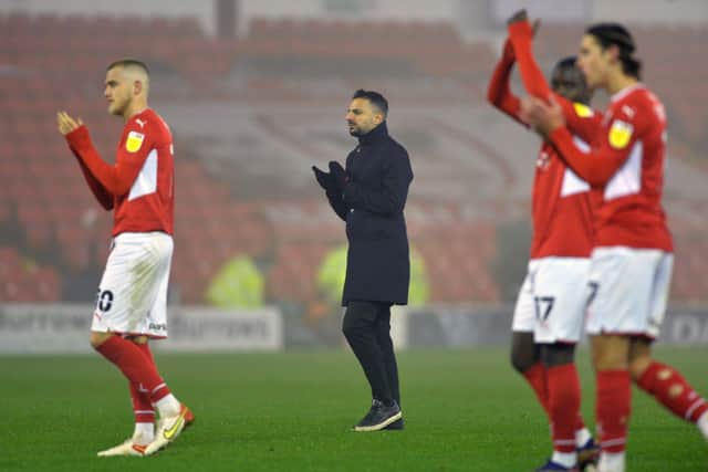 Poya Asbaghi says his Barnsley players have to believe they can dig themselves out of trouble. Picture: Bruce Rollinson