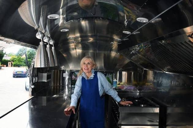 Frances Atkins in her Airstream kitchen