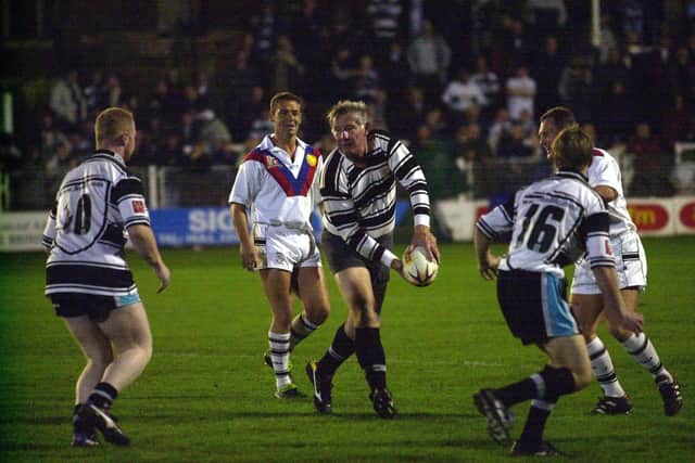 Black and Whites legend: Johnny Whiteley plays for Hull FC's Old Boys at the age of 71 in the final match at The Boulevard back in October 2002. Picture: Terry Carrott
