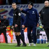 SHORTAGES: Marcelo Bielsa pointed to the lack of a natural player at the base of midfield in the second half against Manchester United