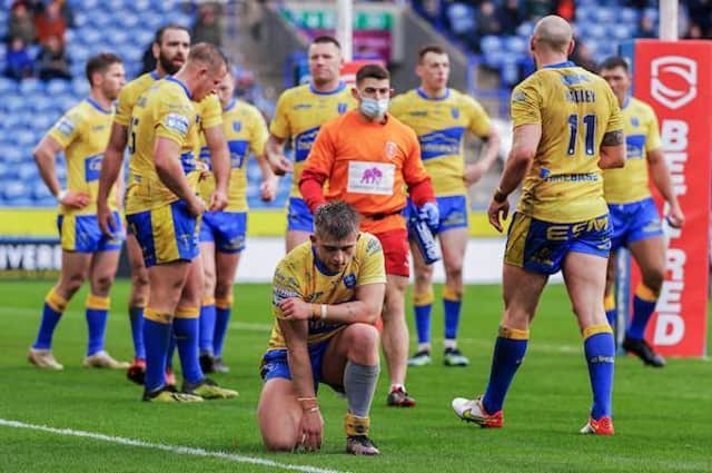 Disappointment for Mikey Lewis and his Hull KR teammates following their defeat at Huddersfield. Picture by Alex Whitehead/SWpix.com.