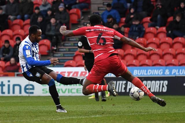 Sheffield Wednesday's Saido Berahino makes it 2-1 against Doncaster Rovers
 Picture: Jonathan Gawthorpe