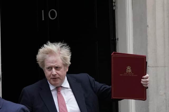 Prime Minister leaves 10 Downing Street, London, to update MPs in the House of Commons with the plan for living with Covid-19.
