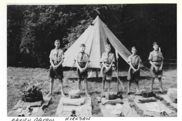 Members of the Scouting unit on camp in the 1940s