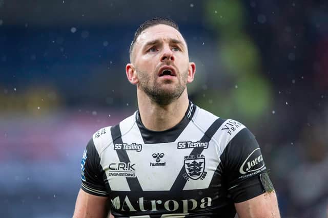 Hull FC's Luke Gale is given a red card and sent off against St Helens. Picture: Allan McKenzie/SWpix.com