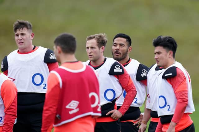GETTING PREPARED: England in training on Tuesday ahead of this weekend's Six Nations clash with Wales. Picture: PA Wire.