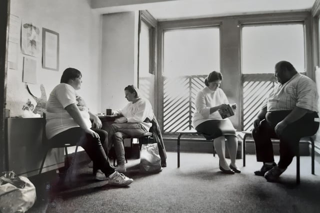 Dated September 1993, this was a shot of visitors to the drop-in group at the Hall Lane Community Centre, which at the time was under threat of closure.