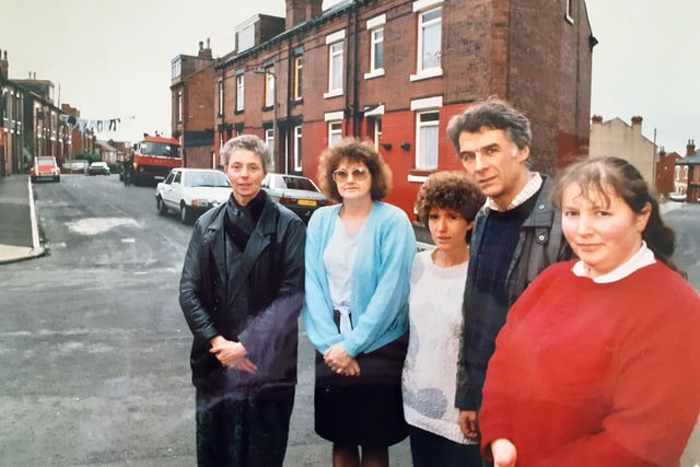 This is possibly in relation to the earlier photograph as the caption, written at the time the image was taken in April 1992 also refers to asbestos and living under its shadow. It says: "Residents of Armley who still live with the aftermath of the asbestos factory. They are Jackie Handley, Diane Ackroyd, Sylvia Gaines, John McMullen and Jackie Reed.