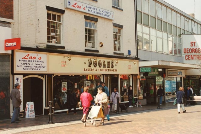 Pooles Bakers and Confectioners was a main feature on Friargate in 1994
