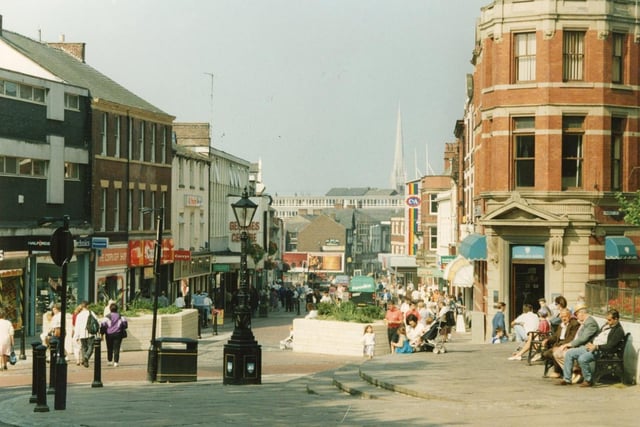 In this picture, taken on a hazy sunshine day in June, the spire of St Walburge's can be seen in the distance, as can the lower end of Friargate and the large structure which used to be the University of Central Lancashire's Fylde building