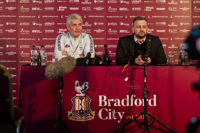 Bradford City chief executive Ryan Sparks at the press conference for the announcement of new manager Mark Hughes. Picture: James Hardisty