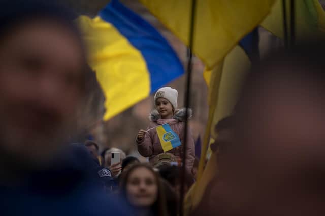 These were Ukrainians last weekend demonstrating their support for freedom and democracy.