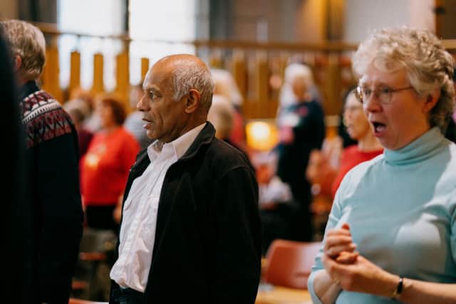 Opera North is running group singing sessions designed to boost wellbeing. Picture - Tom Arber