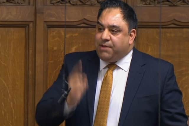 Labour MP Imran Hussain (Bradford East) who was interrupted by Commons Speaker Sir Lindsay Hoyle during his question on the appointment of Mark Spencer as Commons Leader while an investigation is carried out into allegations made by Tory MP Nusrat Ghani, during Prime Minister's Questions.