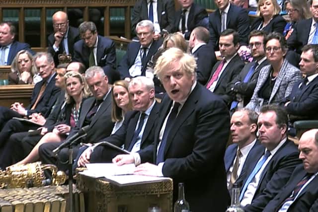 This was Boris Johnson addressing MPs on Thursday over the Ukraine crisis.