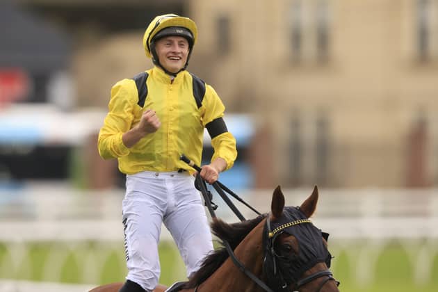 Tom Marquand after Addeybb won the Queen Elizabeth Stakes in Australia last April.