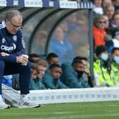 FINAL GAME: Marcelo Bielsa is deep in thought during Leeds United's 4-0 defeat to Tottenham Hotspur