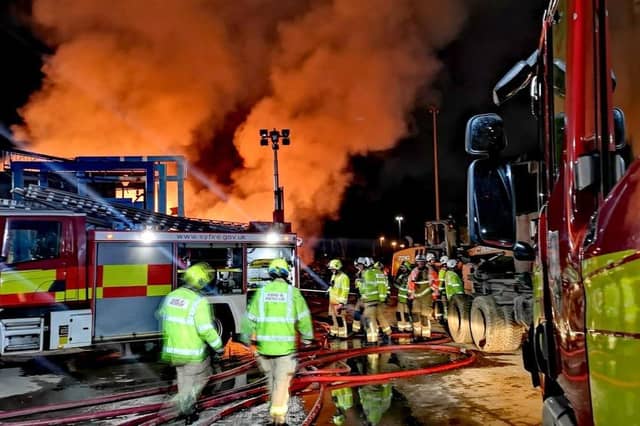Firefighters at the scene on Friday night