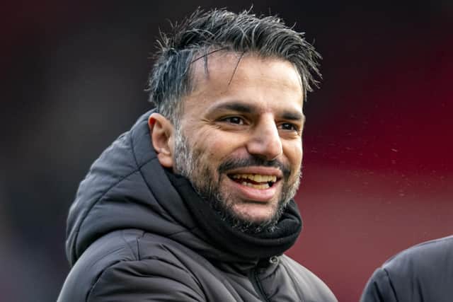 Winning feeling: Barnsley manager Poya Asbaghi smiles after beating Boro. Picture: Tony Johnson