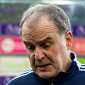 Marcelo Bielsa during his post match interview after his last Leeds United game in charge. (Picture: Bruce Rollinson)