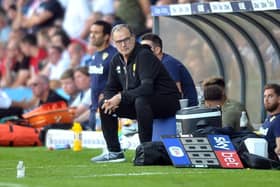 Leeds head coach Marcelo Bielsa in his first game in charge in August 2018, a 3-1 win over Stoke (Picture: Tony Johnson)