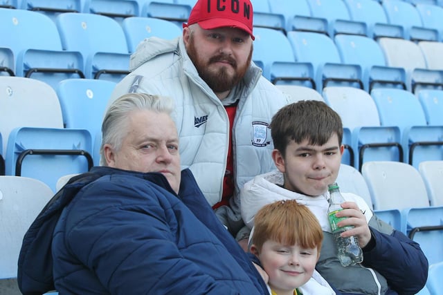 Four of the PNE faithful at Coventry