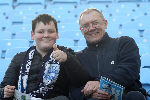 Two happy PNE fans ahead of the Coventry game