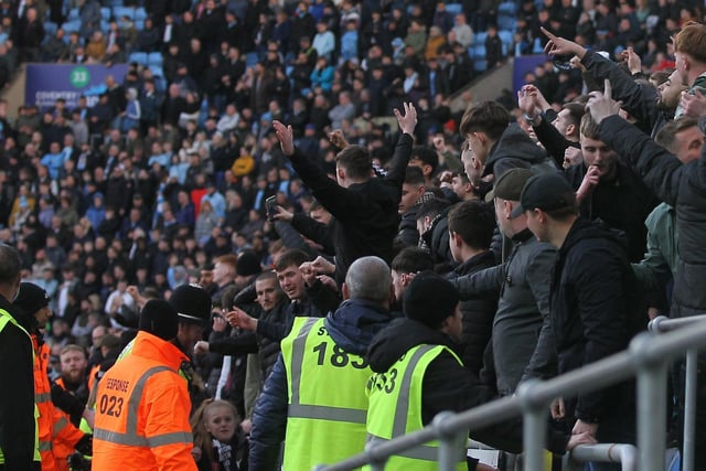 The North End supporters in full voice at Coventry
