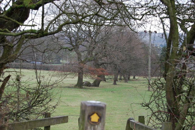 Looking back over the stile in Priestley Green, taken by Mike Halliwell.