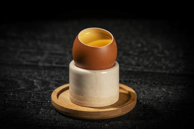 Sauterness egg with bitter caramel.