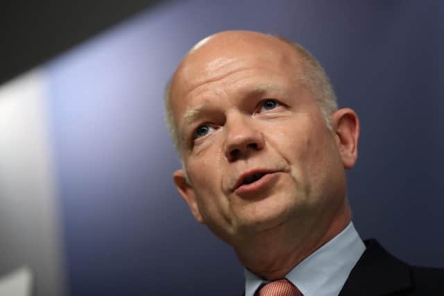 William Hague has suggested that the UK follows the EU in offering sanctuary to all Ukrainian refugees for up to three years.