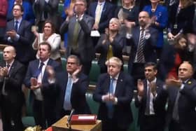Boris Johnson joined other MPs in applauding the Ukrainian ambassador