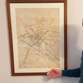 John Plaistowe is pictured at the arts centre with the map produced by Pocklington Home Guard in 1939.