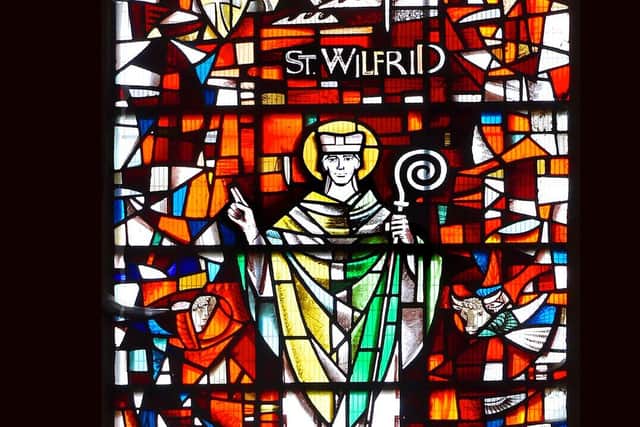 Stained glass tribute to Ripon Cathedral's founding father, St Wilfrid