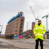 Andy Woods, investment director at CEG, left, with Nick Lee, development director at CEG, at Globe Point in Leeds. Picture: James Hardisty.
