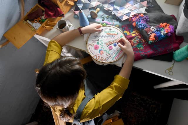 Elnaz likes to create embroidery worlds.