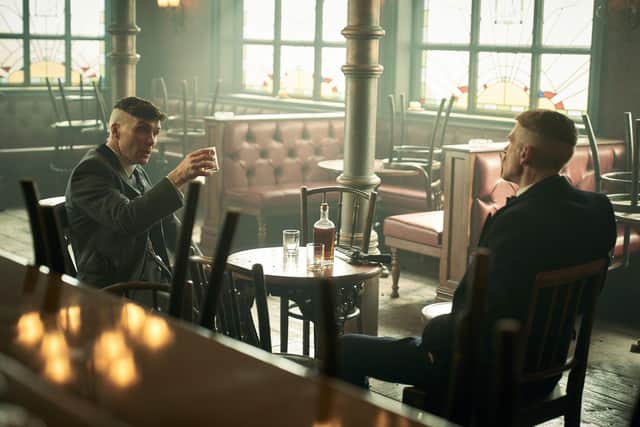 Arthur Shelby played by Paul Anderson, right, with brother Tommy Shelby.