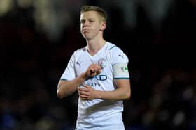 Manchester City's Oleksandr Zinchenko gestures after the Emirates FA Cup fifth round match at the Weston Homes Stadium, Peterborough.
