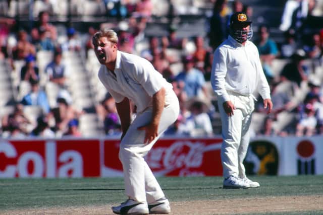 LEGEND:  Shane Warne of Australia appeals for a wicket during a test match. (Photo by Getty Images)