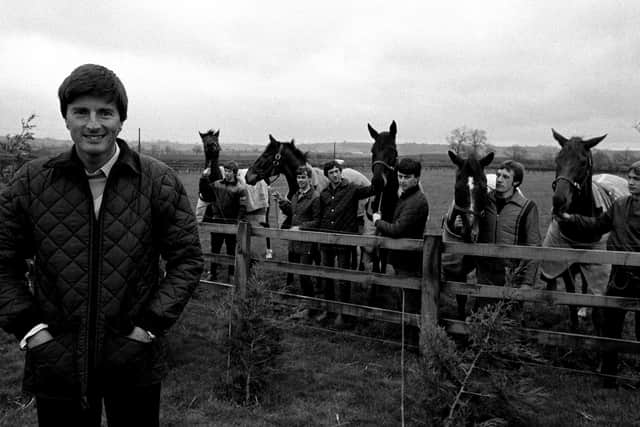 This was Michael Dickinson at his then Harewood stables after saddling the first five home in the 1983 Gold Cup - Silver Buck was a valiant fourth.