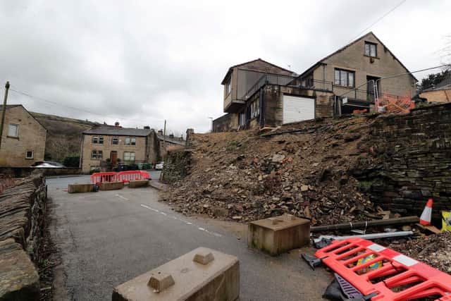 Burnlee Road in Holmfirth remains closed following the collapse of a wall more than a year ago. (Image: Andy Catchpool)