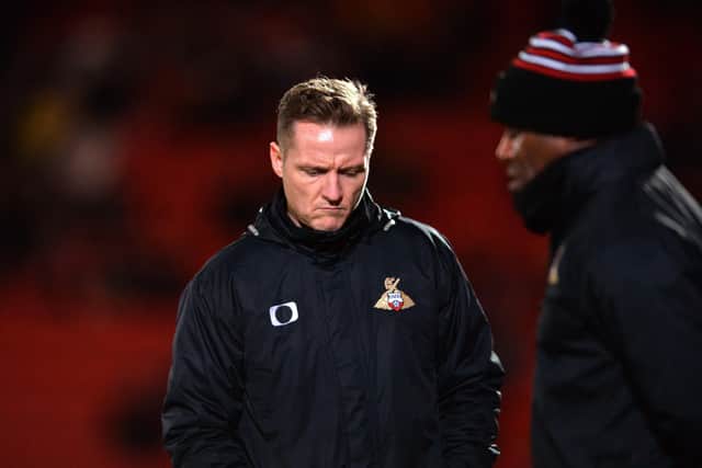 FRUSTRATION: Doncaster Rovers boss Gary McSheffrey Picture: Bruce Rollinson
