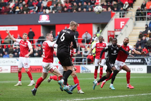 Milton Keynes Dons' Harry Darling scores their side's equaliser against Rotherham (Picture: PA)