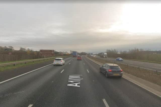 The crash happened on the southbound carriageway of the A1M between Bramham and Boston Spa. Picture: Google