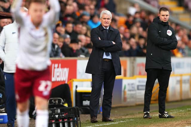 MARK HUGHES: Is still waiting for his first win in charge at Bradford. Picture: PA Wire.