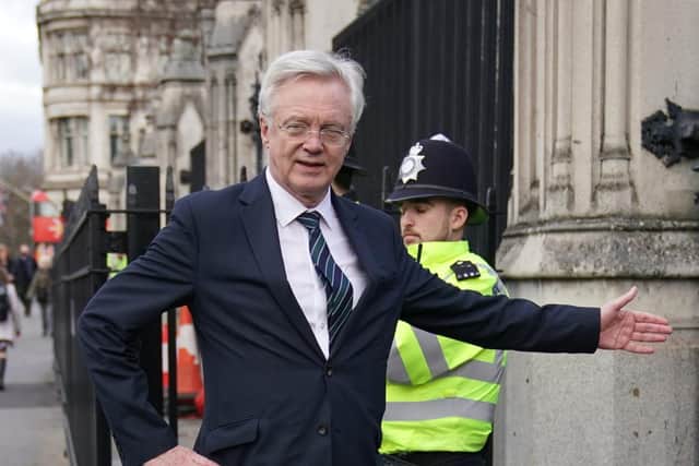 David Davis pictured outside Parliament in February 2022