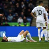 CRUEL BLOW: Leeds United's Tyler Roberts is ruled out the season after rupturing his hamstring against Leicester City Picture : Jonathan Gawthorpe